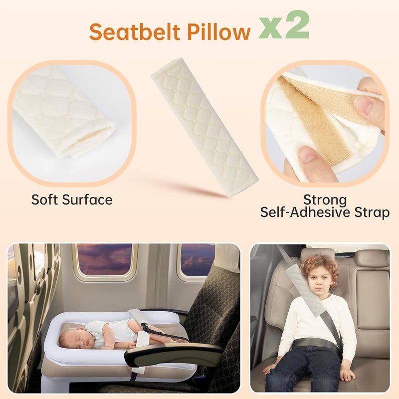 PAHTTO Inflatable Airplane Bed for Kids Portable Toddlers Airplane Blow Up Bed for Travel Inflatable Baby Bed Mattress with Hand Pump Toddler Travel Essentials - Image 4