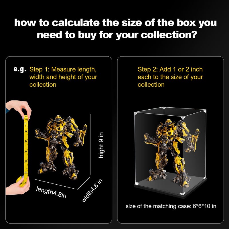 KOLIPI Acrylic Display Case for Collectibles Assemble Clear Acrylic Display Box for Lego Alternative Glass Case for Showcasing Figures Doll Toys Home Storage(10x6x14 inch, 25x15x35 cm) - Image 4