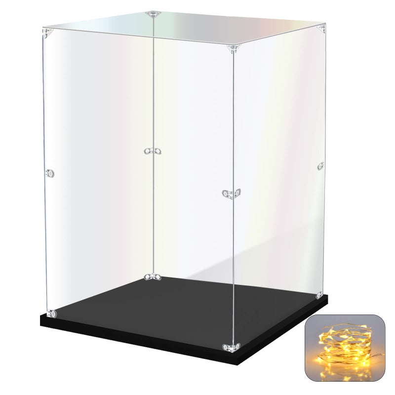 KOLIPI Acrylic Display Case for Collectibles Assemble Clear Acrylic Display Box for Lego Alternative Glass Case for Showcasing Figures Doll Toys Home Storage(10x6x14 inch, 25x15x35 cm) - Image 1