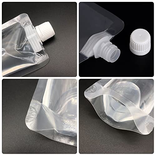 Keon Plastic Pouches - Leak-Proof, Reusable, Flexible Juice Bags, BPA-Free for Travel, Outdoor Sports, Concerts, Events (8OZ - 10PCS + 2 Funnels) - Image 3
