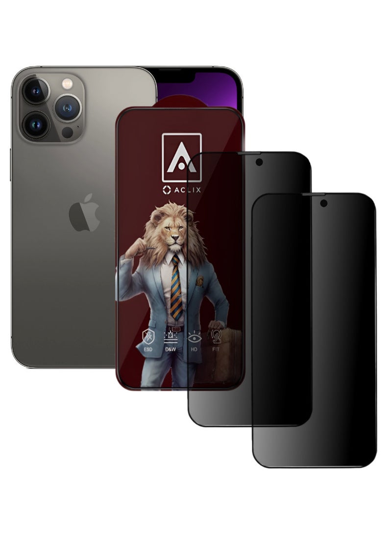 ACLIX 2 Pieces Antistatic ESD Dustproof Premium Quality High Definition Tempered Glass Screen Protector Designed For  iPhone 13 Pro Max - Image 1