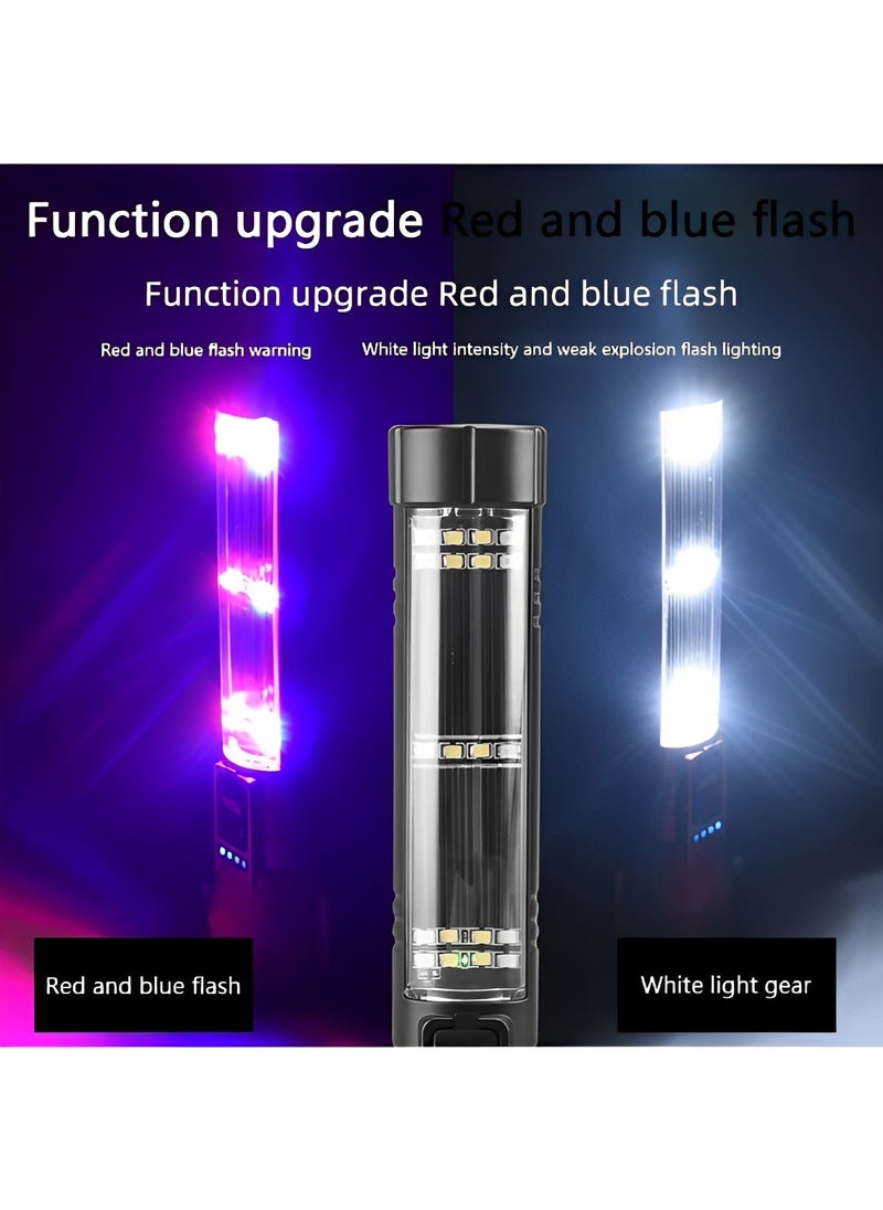 Solar Flashlight Car Flashlight High Lumens LED Light USB Rechargeable Tactical Multi-Function Torch Tool with Window Breaker & Seat Belt Cutter & Emergency