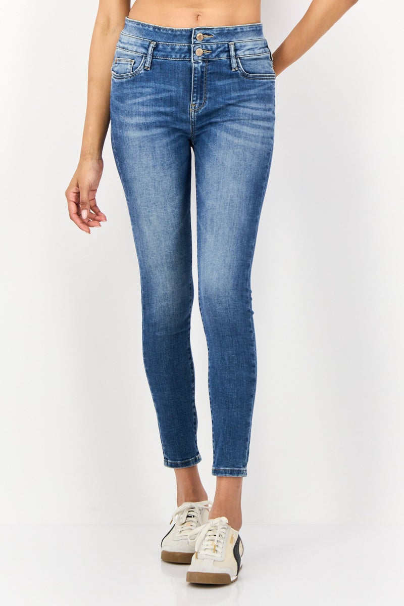 ONLY Women Regular Fit Wash Stretchable Denim Jeans, Blue  - Image 1