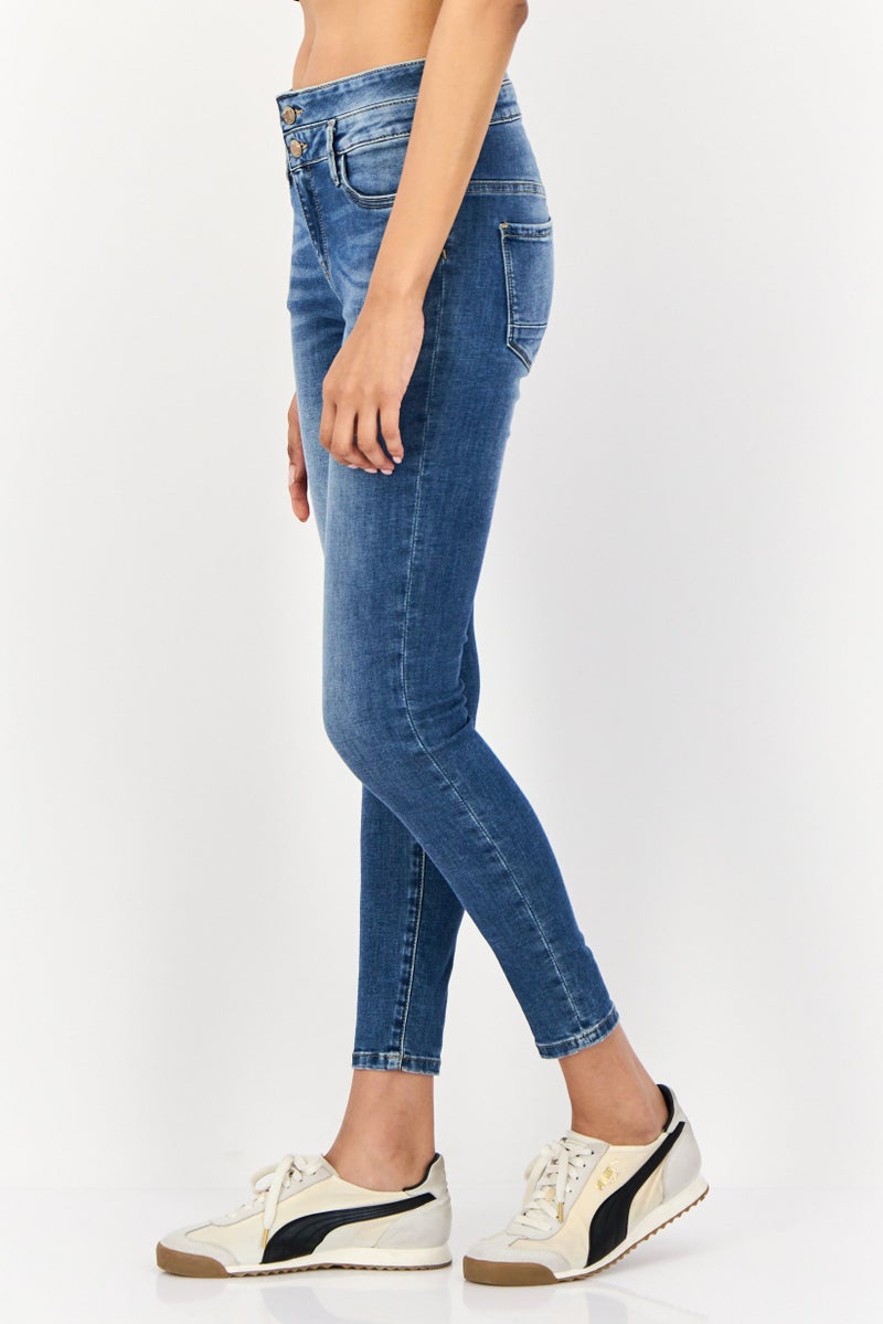 ONLY Women Regular Fit Wash Stretchable Denim Jeans, Blue  - Image 4