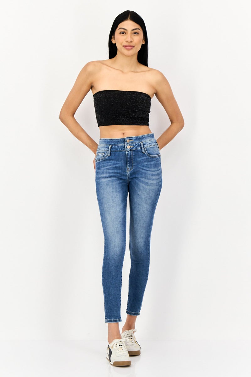 ONLY Women Regular Fit Wash Stretchable Denim Jeans, Blue  - Image 2