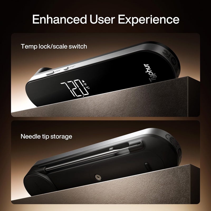 Typhur InstaProbe Core 0.5 Sec Instant Read Meat Thermometer Digital with Readable Display in Sunlight for Cooking, Professional Thermometer with IP67 Waterproof for Grill, BBQ, Cooking, Smoker - Image 5