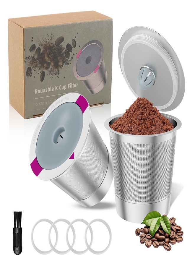 vibement 2 Pack Reusable K Cup Coffee Pods, Universal Stainless Steel Refillable K Cup Coffee Filters for Keurig 1.0 and 2.0 Coffee Makers - Image 1
