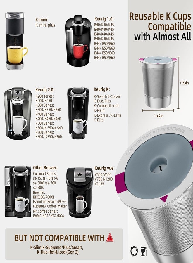 vibement 2 Pack Reusable K Cup Coffee Pods, Universal Stainless Steel Refillable K Cup Coffee Filters for Keurig 1.0 and 2.0 Coffee Makers - Image 3