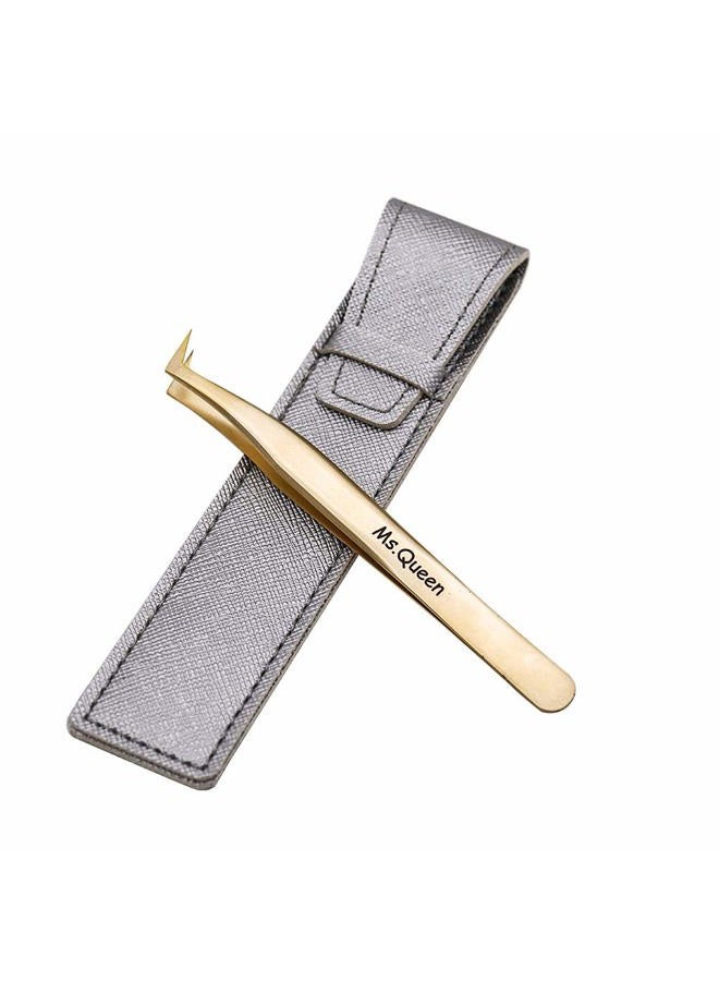 Eyelash Extension Tweezers Set-Precision Tweezers for 2D-6D Volume&Individual False Lashes Extensions with PU Storage Case-Golden (Volume Tweezers/M003-2)