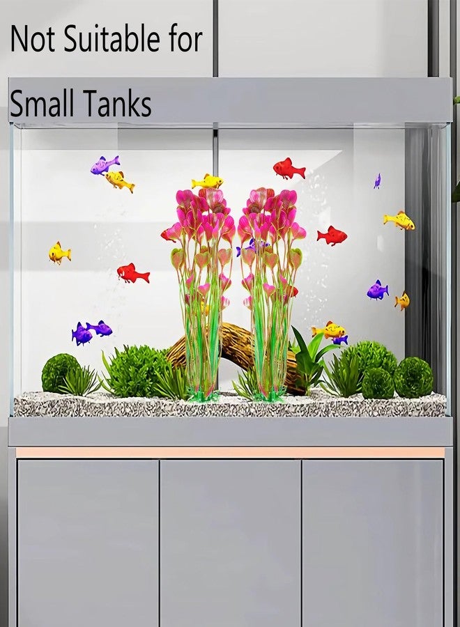 AQUANEAT Artificial Aquarium Plants, Fish Tank Plants Plastic, Aquarium Decor Large, 15.5 inch Red Fish Tank Decorations, 2pcs - Image 5
