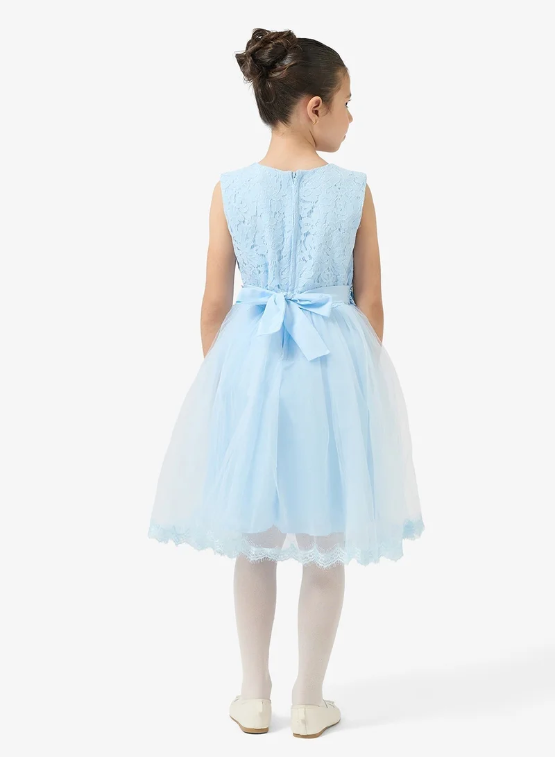 Pinata Flower Embellished Lace Occasion Dress