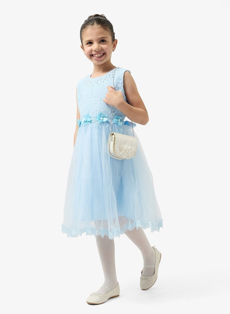 Pinata Flower Embellished Lace Occasion Dress - Image 1