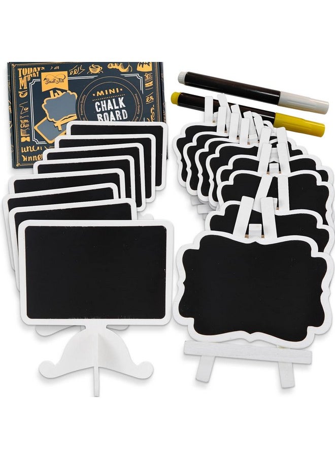 SMALL FISH - 16 Pack Mini Chalkboard Sign For Food, 3.7 X 4.2 In Wooden Framed Chalk Board For Wedding Signs, Food Labels For Party Buffet, Catering Supplies Display, Table Number, Place Cards, Event Decorations - Image 1