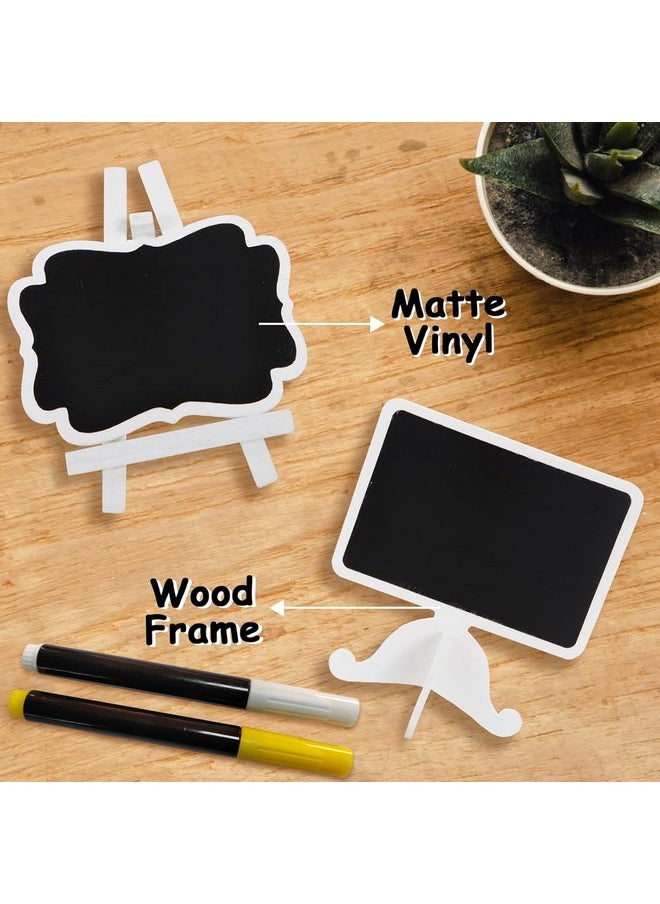 SMALL FISH - 16 Pack Mini Chalkboard Sign For Food, 3.7 X 4.2 In Wooden Framed Chalk Board For Wedding Signs, Food Labels For Party Buffet, Catering Supplies Display, Table Number, Place Cards, Event Decorations - Image 1