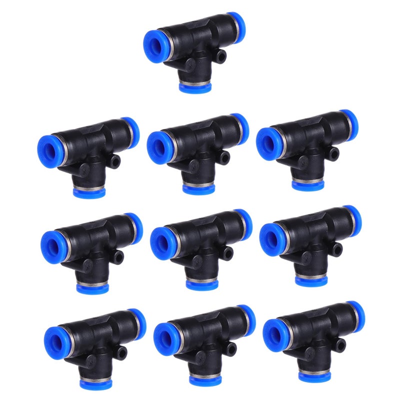 10pcs Plastic Air Hose Tee Connectors Quick Release Fittings For Compressor 3 8 Inch - Image 2