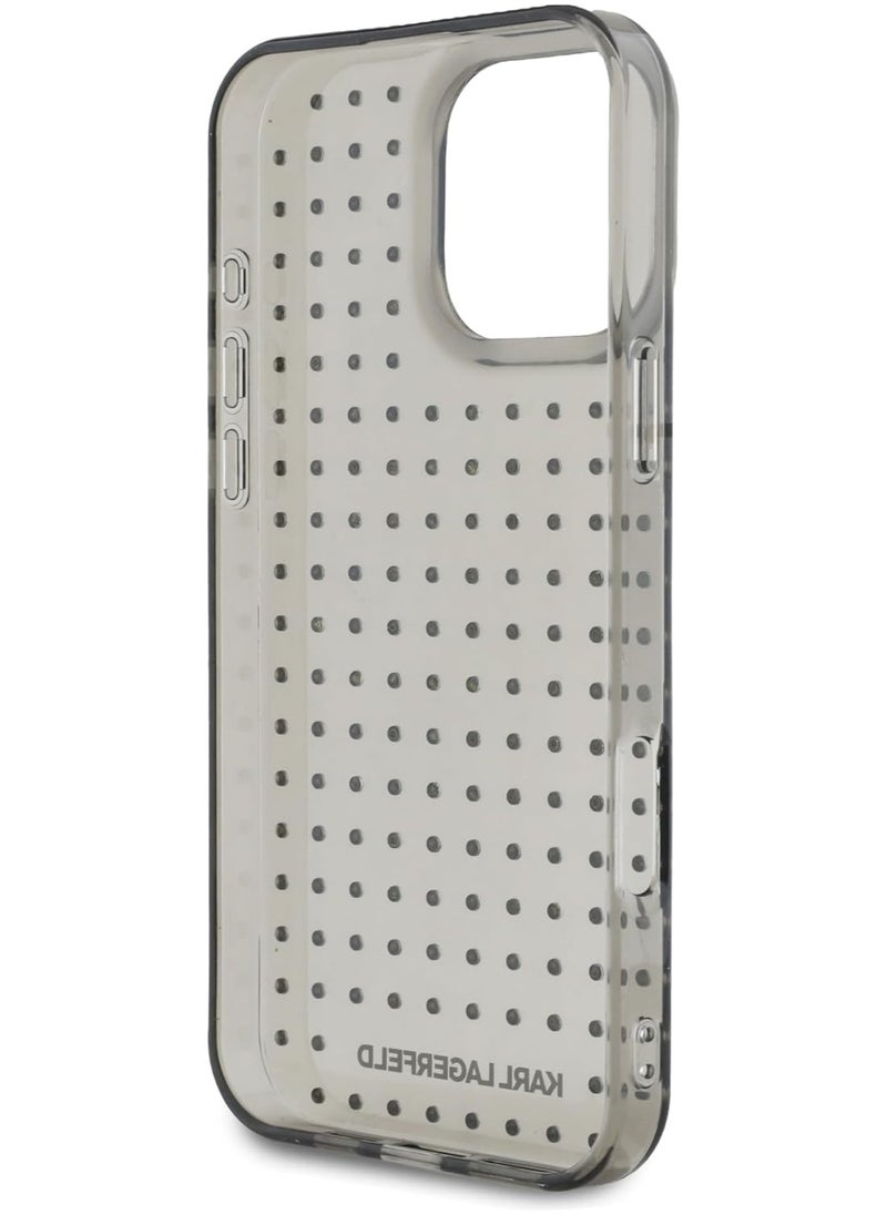 Karl Lagerfeld - CG MOBILE Compatible with iPhone 16 Pro Max Karl Lagerfeld IML Transparent Hard Case with Allover Studs, Accurate Cutouts, Damage and Scratch Protection, Easy Snap-on - Black - Image 1