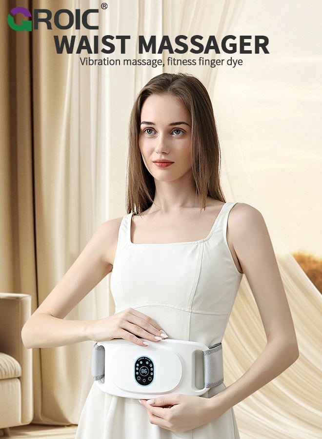 GROIC Slimming Belt, Abdominal Massager Portable Weight Loss Machine with 3 Massage Modes,Waist Vibration Massager for Period Cramps, Electric Waist Belt Device,Slimming Vibration Trainer(White) - Image 3