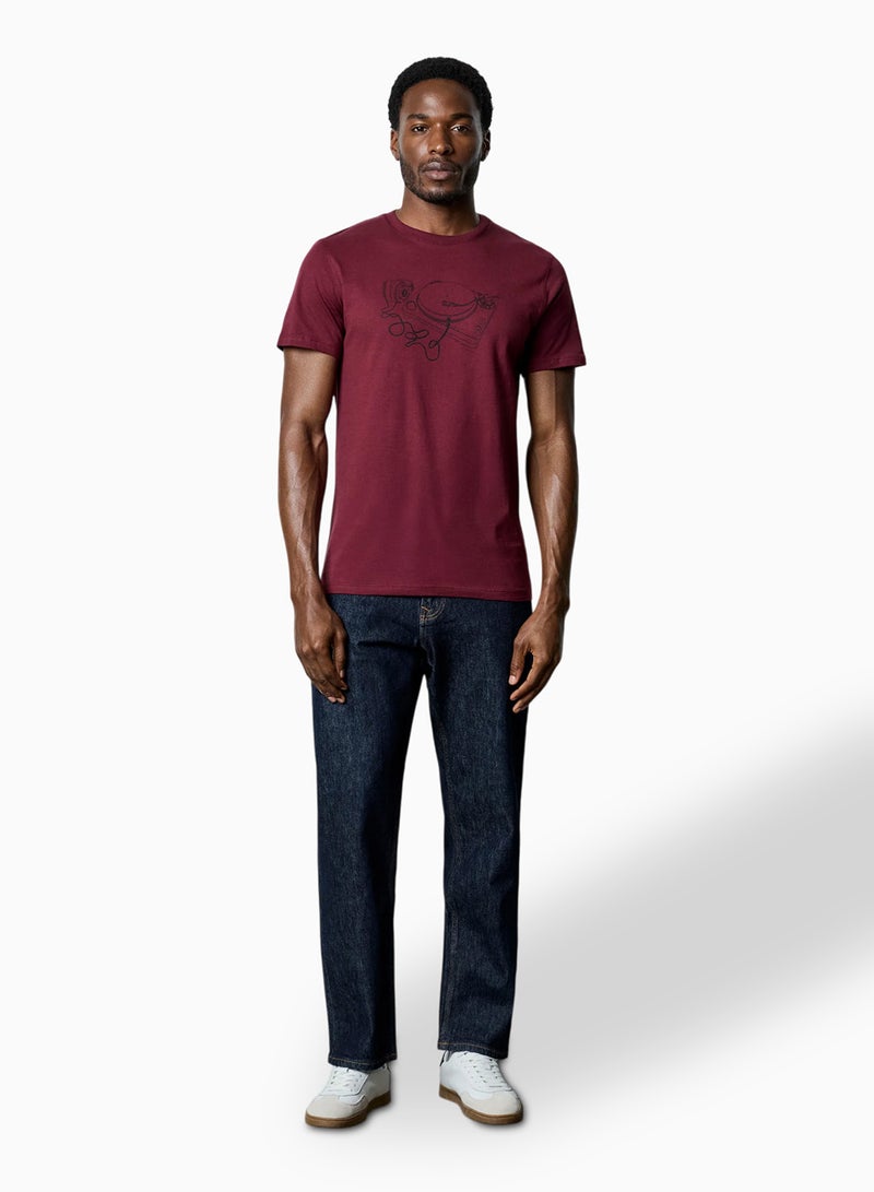 French Connection Ss Turn Table Print T-Shirt - Image 3