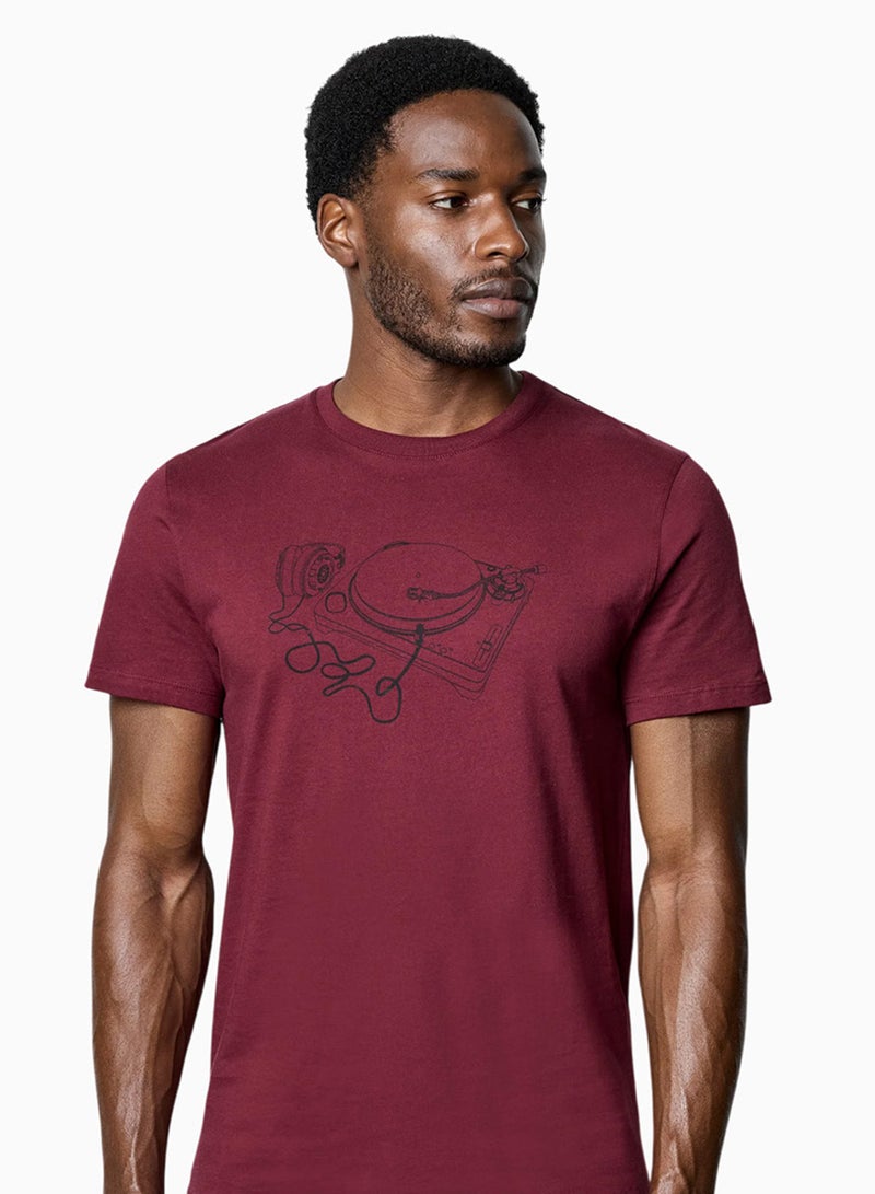 French Connection Ss Turn Table Print T-Shirt - Image 2