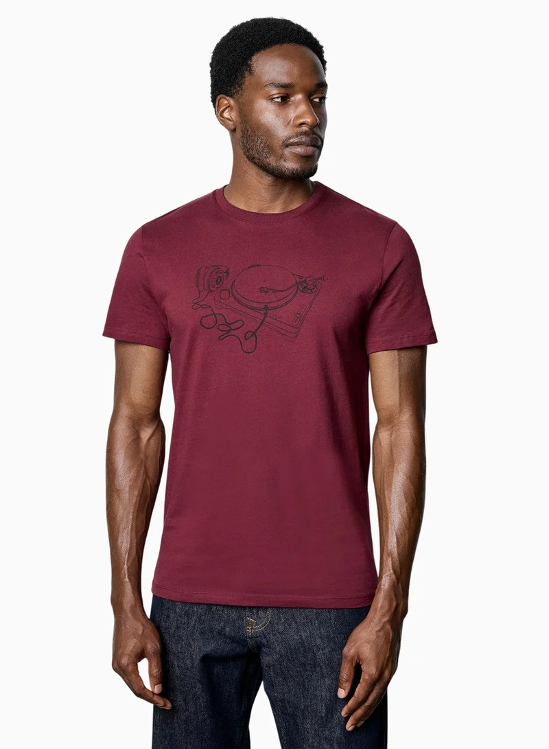 French Connection Ss Turn Table Print T-Shirt