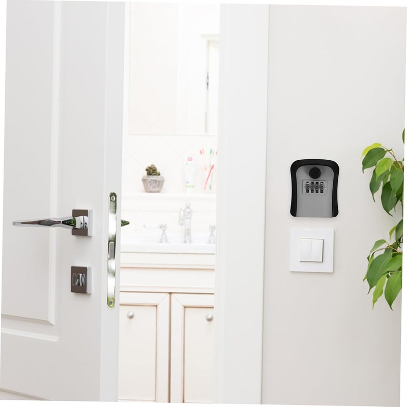 Gadpiparty Wall Mount Key Lock Box Code Waterproof Plastic Key Holder Safe for Outdoor Use Resettable Combination Lock Box - Image 5