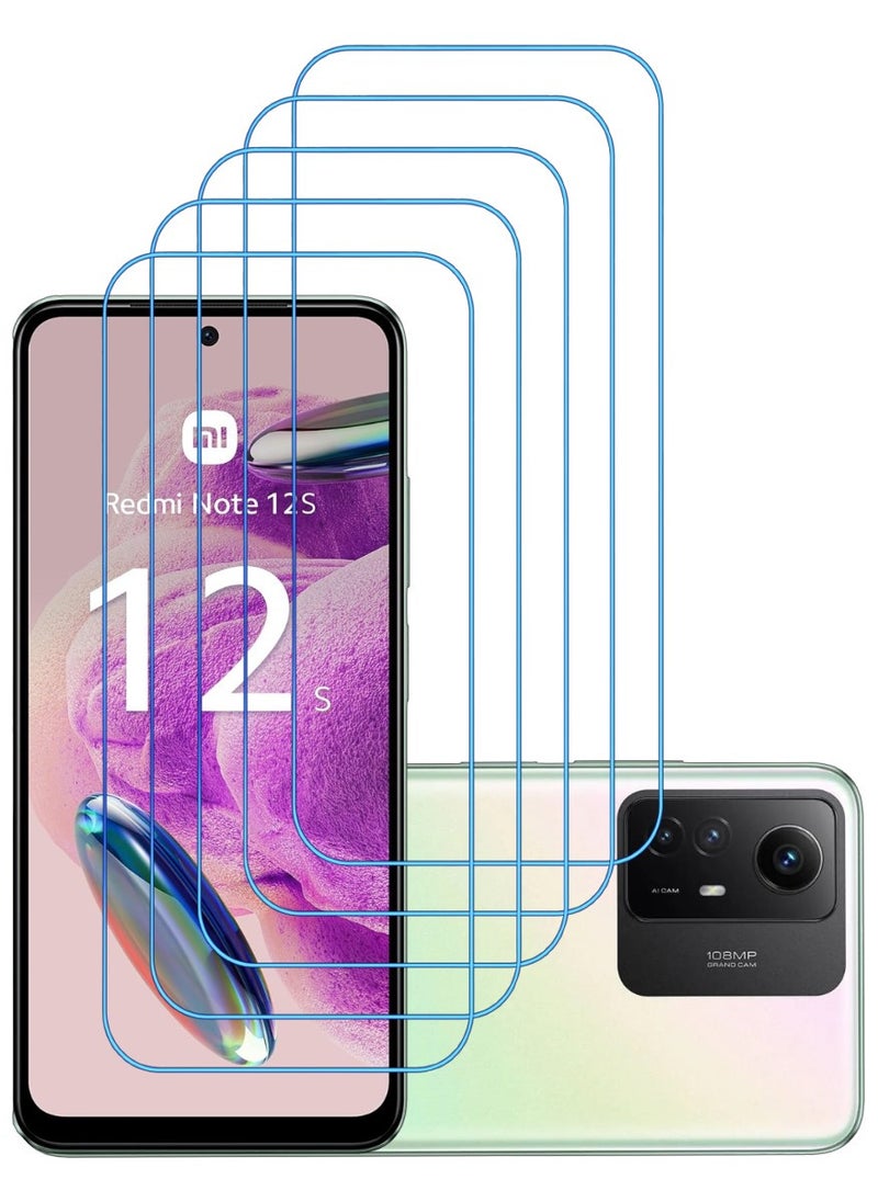 ACLIX 5 Pieces Antistatic ESD Dustproof Premium Quality High Definition Clear Tempered Glass Screen Protector Designed For Xiaomi Redmi Note 12S - Image 1