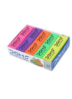 DOMS 20-Piece Dust Free Erasers Assorted Colours  - Image 3