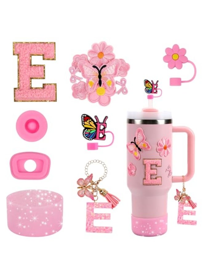 jaexest 15PCS Cup Accessories Set for Stanley Cup 30oz 40oz Tumbler with Handle, Including Silicone Straw Cover and Boot, Spill Proof Stopper, Stanley Charms, Handle Charm, Initials Sticker - Image 1