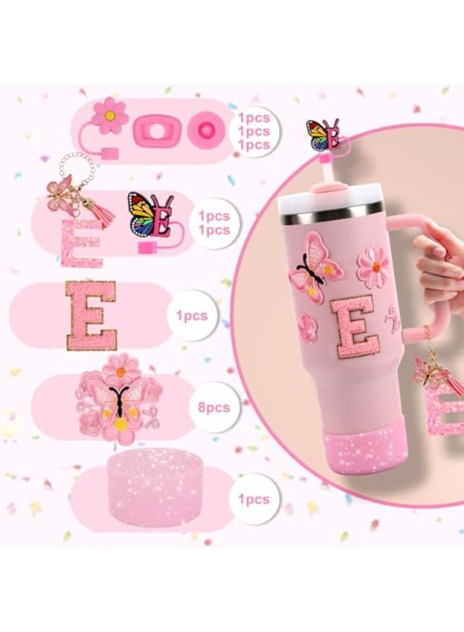 jaexest 15PCS Cup Accessories Set for Stanley Cup 30oz 40oz Tumbler with Handle, Including Silicone Straw Cover and Boot, Spill Proof Stopper, Stanley Charms, Handle Charm, Initials Sticker - Image 2