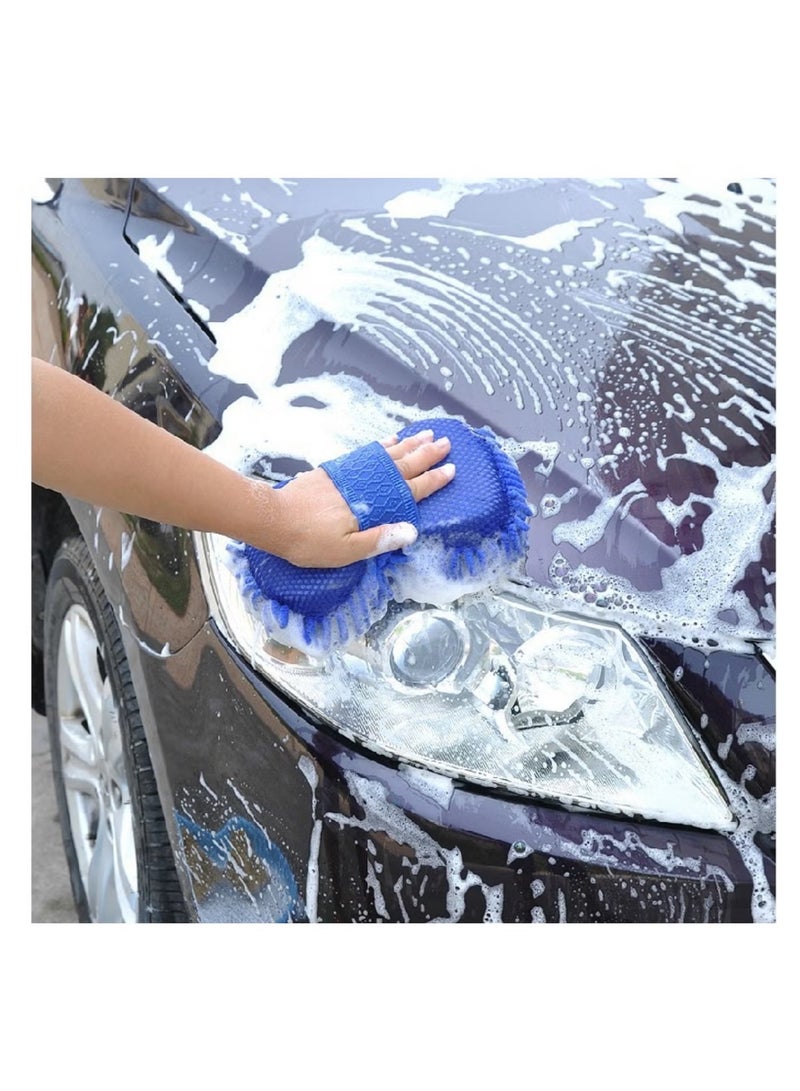 LUBUFAN Car Wash Sponge 4 Pack Large Chenille Cleaning Sponges and Microfiber Towels, Ultra-Soft Car Cleaning Supplies, for Gentle Washes 26x17x8cm Size, Ideal for Cars, Trucks, SUVs Wash Mitts - Image 2