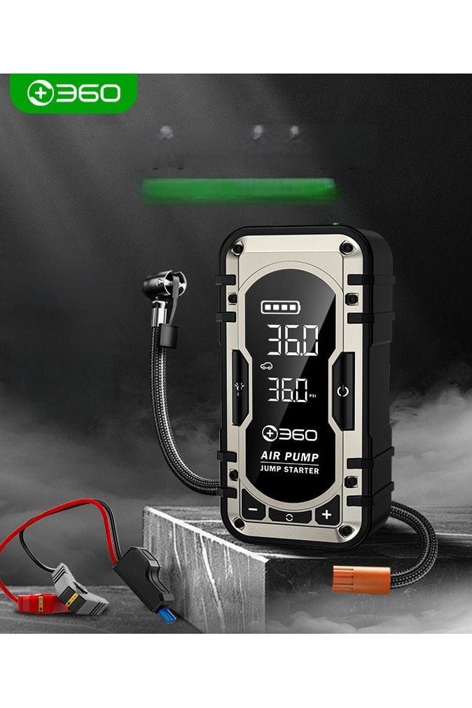 360 جهاز تشغيل السيارة في حالات الطوارئ بزاوية 360 درجة مع منفاخ إطارات مدمج - مضخة هواء رقمية ذكية مع كشف ضغط الإطارات ونفخ سريع - Image 4