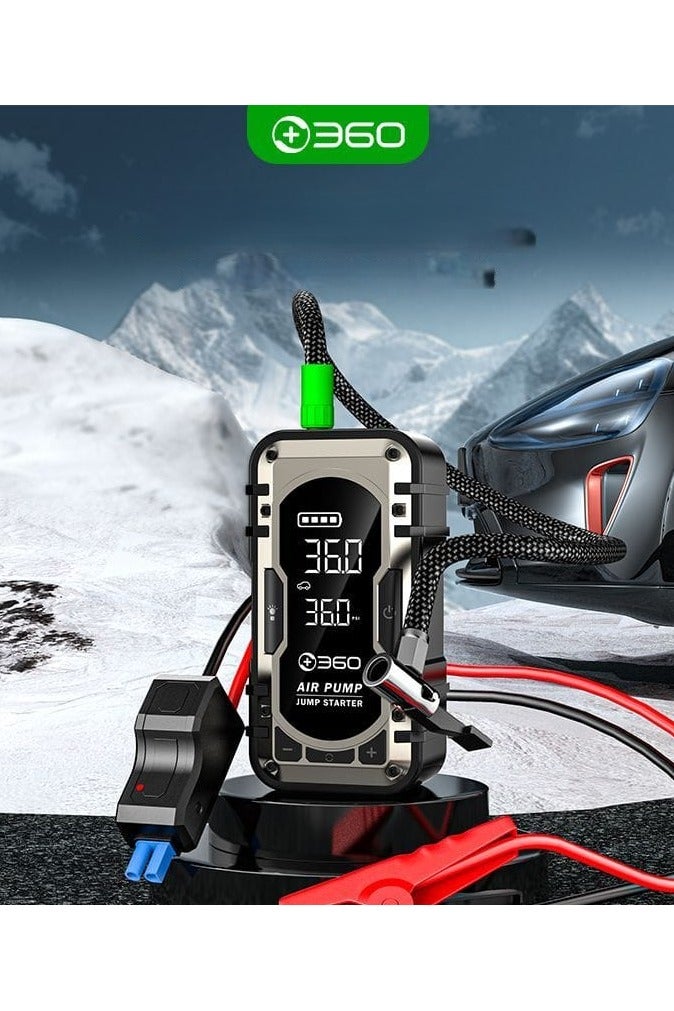 360 جهاز تشغيل السيارة في حالات الطوارئ بزاوية 360 درجة مع منفاخ إطارات مدمج - مضخة هواء رقمية ذكية مع كشف ضغط الإطارات ونفخ سريع - Image 5