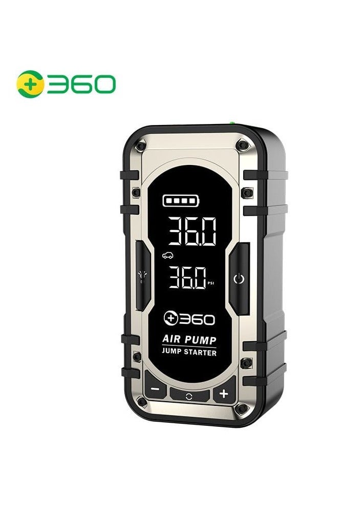 360 جهاز تشغيل السيارة في حالات الطوارئ بزاوية 360 درجة مع منفاخ إطارات مدمج - مضخة هواء رقمية ذكية مع كشف ضغط الإطارات ونفخ سريع - Image 1