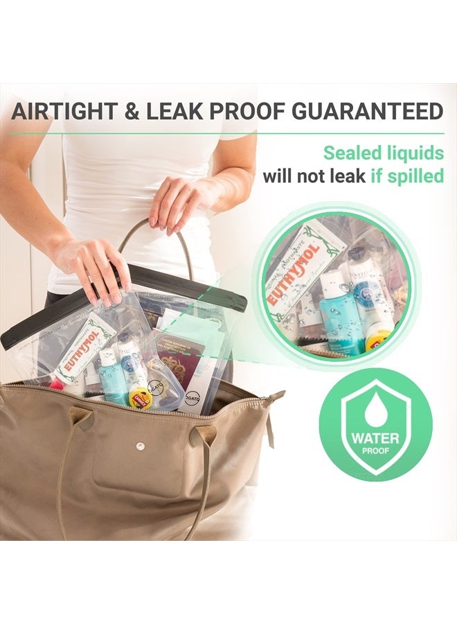 Ogato 3pcs - Clear TSA Approved Toiletry Bag - Our Quart Size Clear Toiletry Bags are Security Approved Worldwide for Liquids & Cosmetics - 100% 3-1-1 Compliant Clear Travel Bags for Toiletries - Image 5