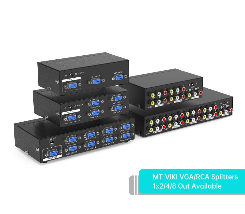 MT-VIKI 8 Way 3 RCA Splitter Composite Video Audio Distribution (1 in 8 Out) - Image 2