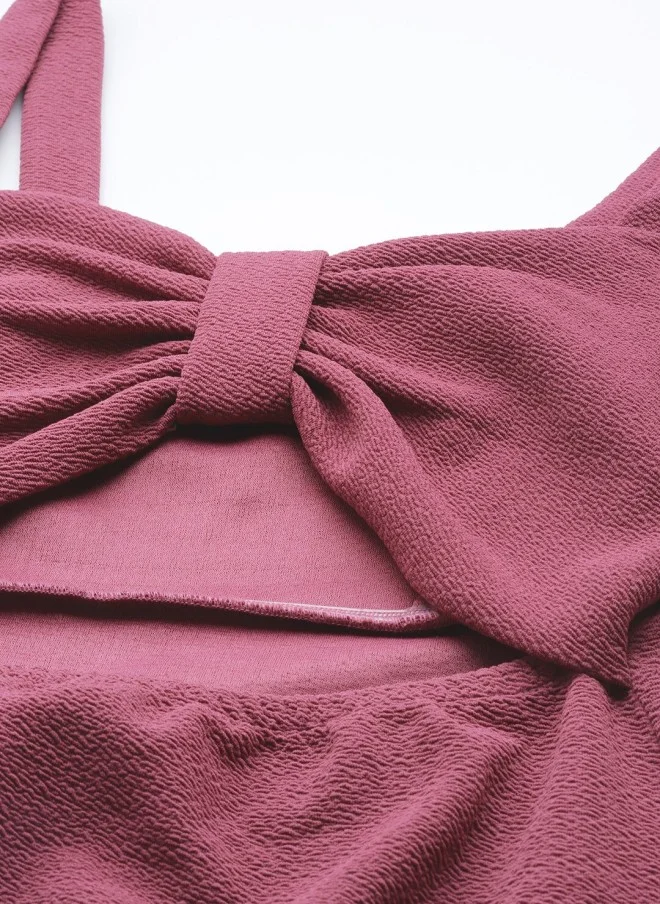 SASSAFRAS Mauve Sheath Midi Dress for Women