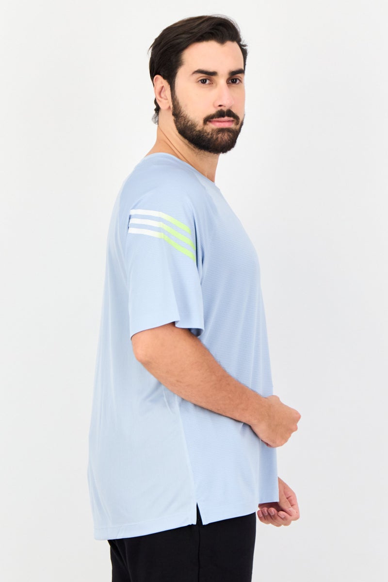 Adidas Men Sportswear Fit Short Sleeve Training T-Shirts, Light Blue - Image 2