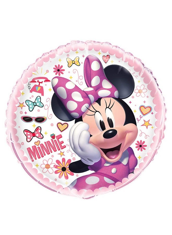 Unique Disney Minnie Mouse Round Foil Balloon - (18") 1 Piece - Perfect Decoration for Birthdays and Themed Parties - Image 1