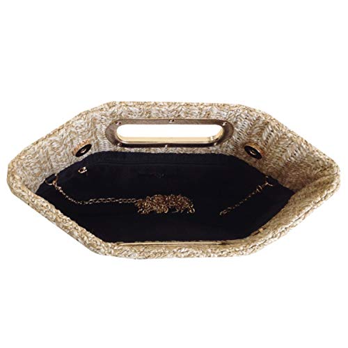 JNB Top Handle Straw Clutch (Natural) Large - Image 4