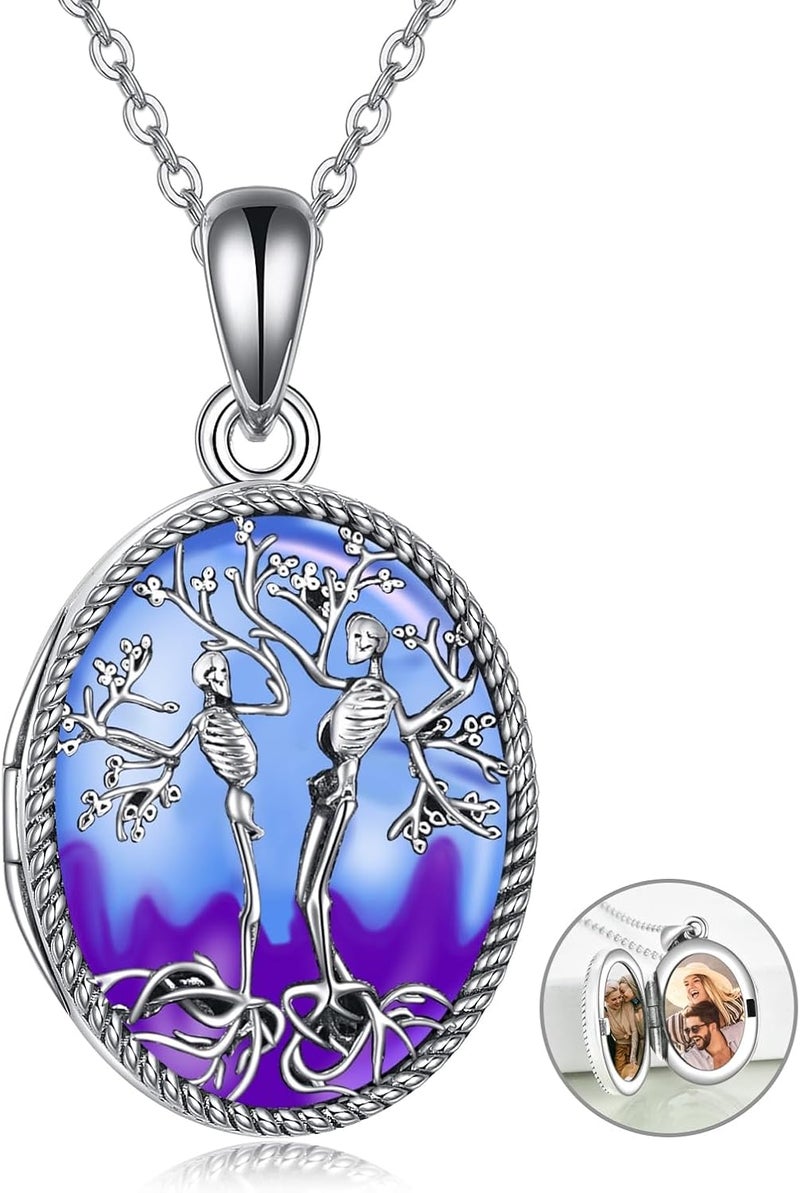 ONEFINITY Store Tree of Life Locket Necklace Sterling Silver Locket Necklace That Holds Pictures Tree of Life Locket Pendant for Women Wife Girlfriend - Image 1