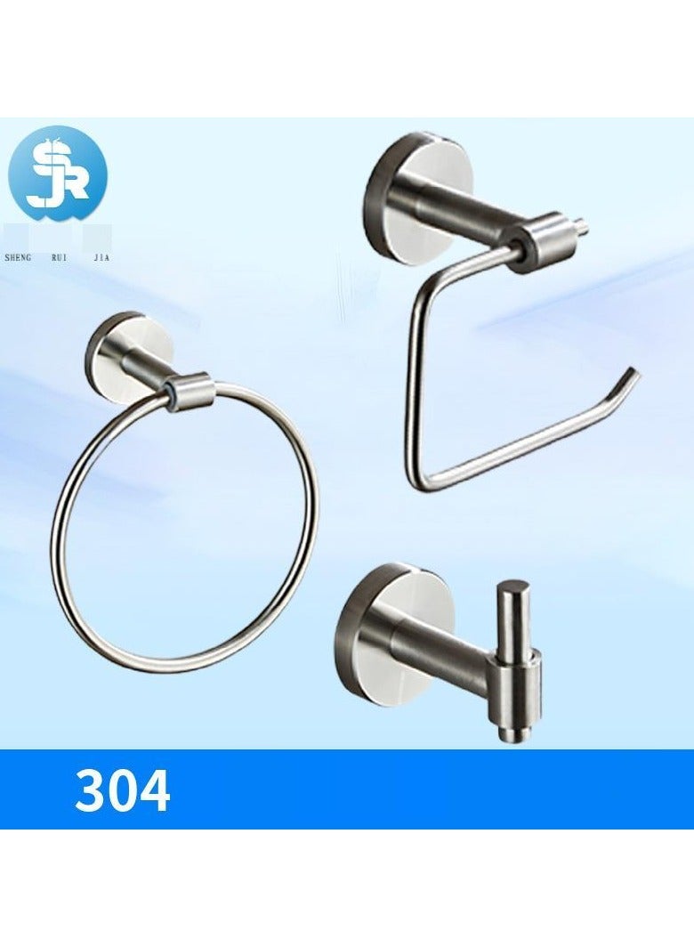 Loquat Wall Mounted Toilet Paper Holder(Set of Three 304 Stainless Steel Brushed Items) 