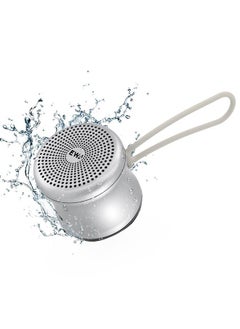 EWA A119 Mini Bluetooth Speaker with Lanyard, Small speaker with Bass Radiator, IPX7 Waterproof, Tiny but Powerful, Super Cute Metal Wireless Portable Speaker for Home, Office, Travel, Outdoor(Silver)  - Image 1
