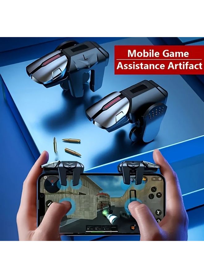 أزرار اللعبة السوداء 2 قطعة متوافقة مع أجهزة iPhone و iPad وهواتف Android لألعاب الرماية - Image 1