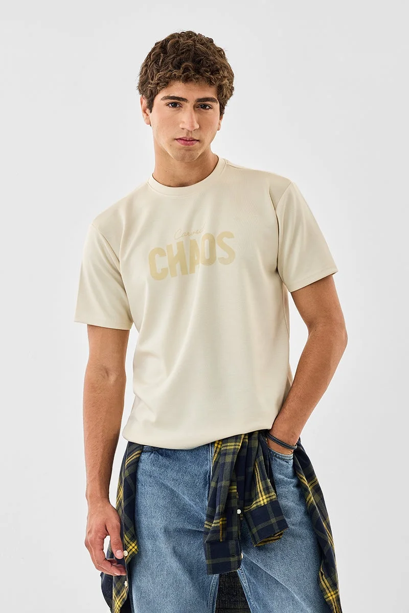 سنيتش تيشيرت كاجوال بقصة عادية مطاطي