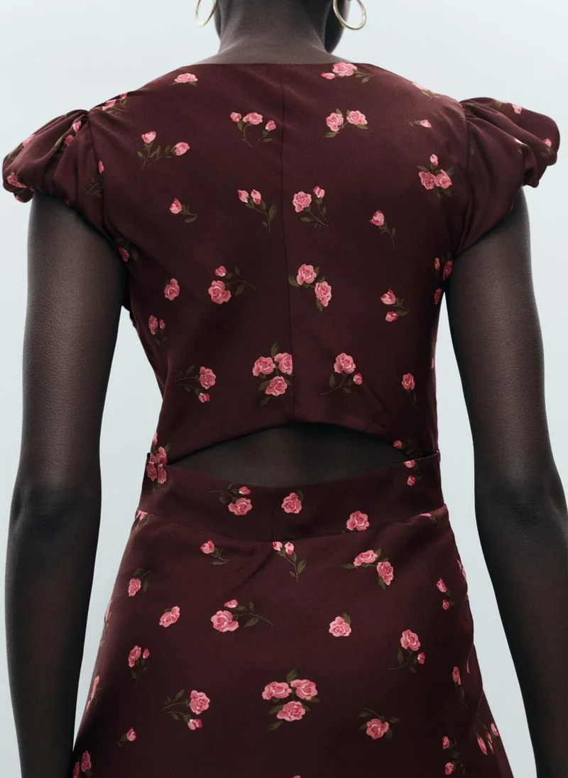 MANGO Floral Print Midi Dress