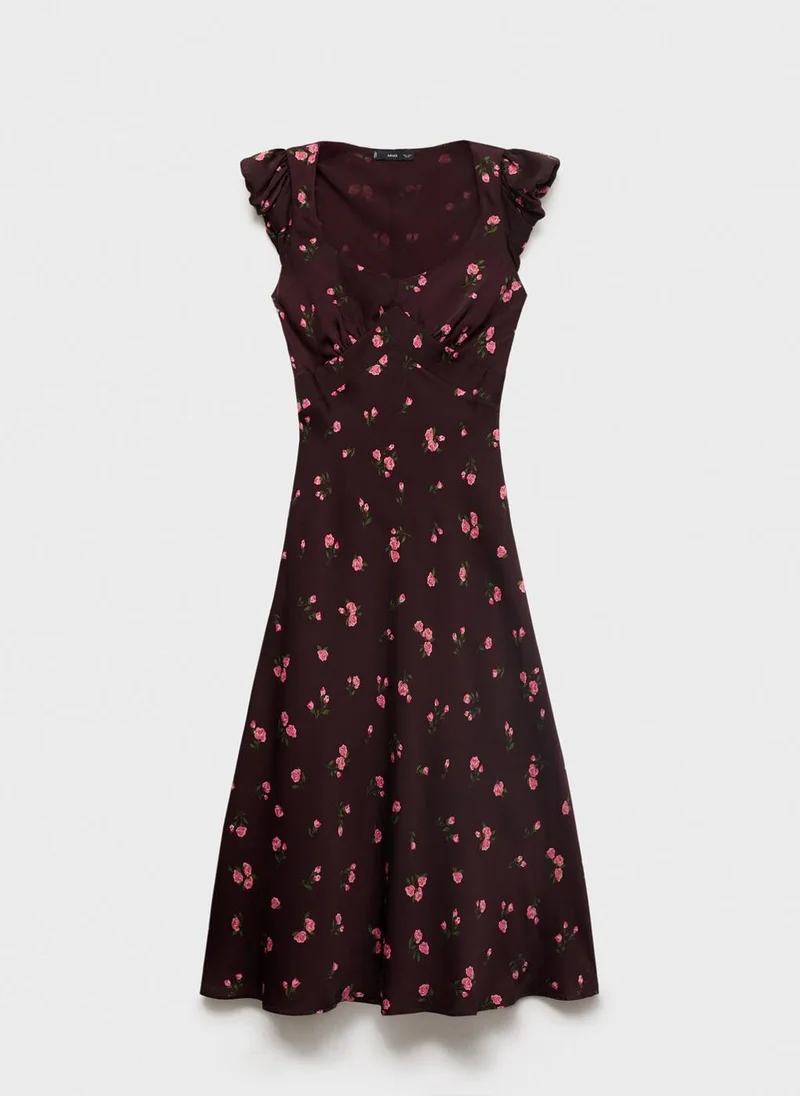 MANGO Floral Print Midi Dress