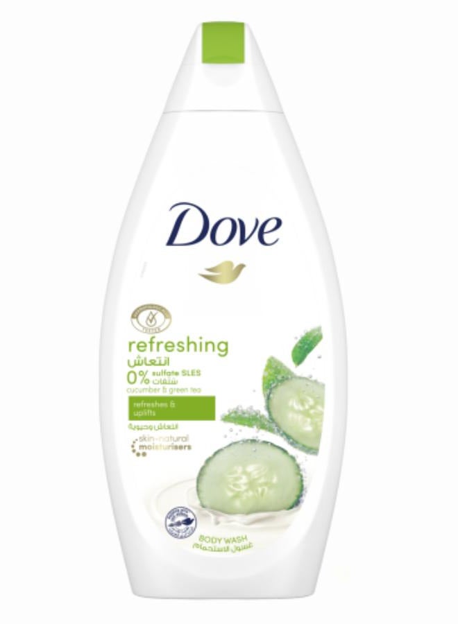 دوف غسول الجسم المنعش لتغذية فورية بالخيار والشاي الأخضر 500 مل