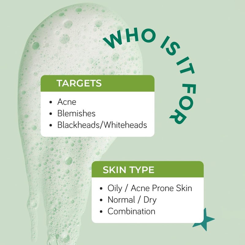Moody Acnexpert Foaming Face Wash Cleanser for Oily Acne Prone Skin with 2 Salicylic Acid Green Tea Alcohol Sulphate Free Face Wash for Men Women Suitable for All Skin Type 80ml - Image 4
