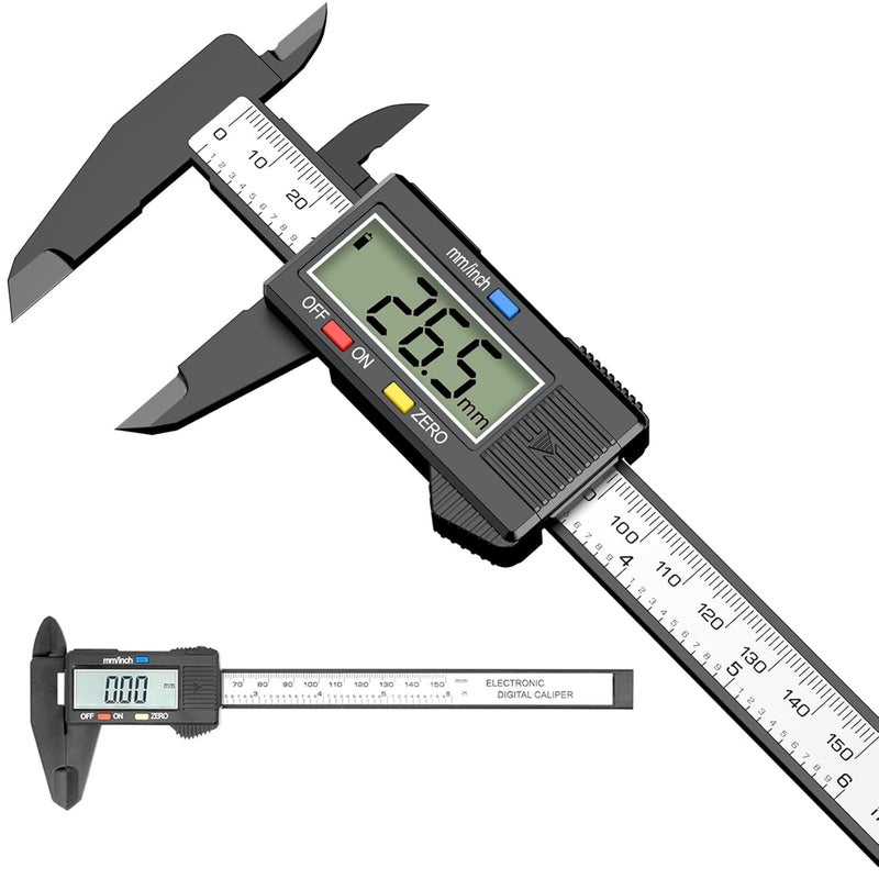 ToolHouse Electronic Digital Caliper, Dimensional Measurement Caliper, Caliper Measuring Tool with Inch/Millimeter Conversion, LCD Digital Electronic Carbon Fiber Vernier Caliper Gauge Micrometer - Image 1