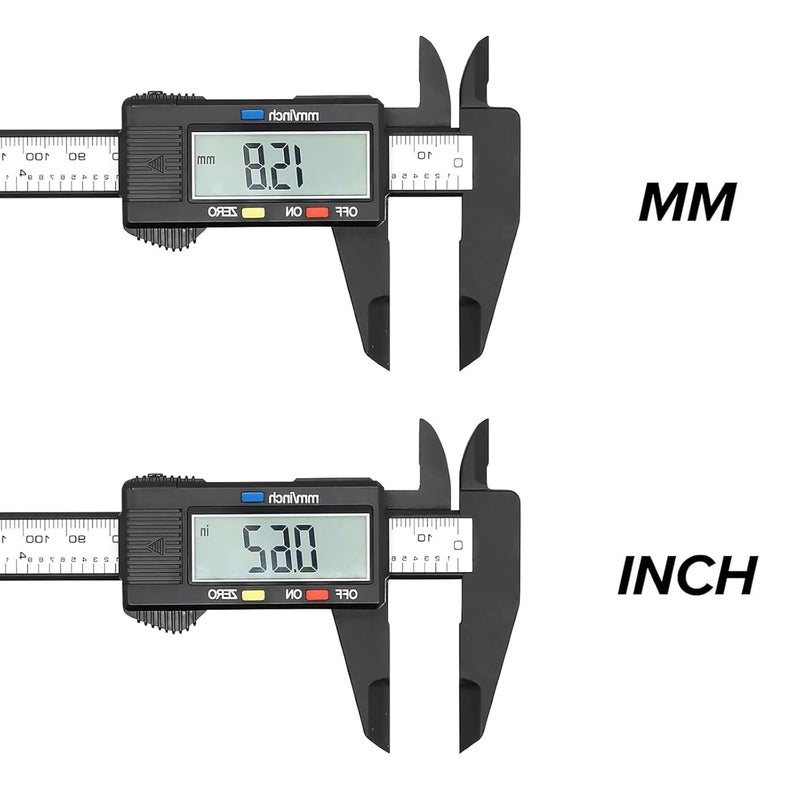 ToolHouse Electronic Digital Caliper, Dimensional Measurement Caliper, Caliper Measuring Tool with Inch/Millimeter Conversion, LCD Digital Electronic Carbon Fiber Vernier Caliper Gauge Micrometer - Image 4